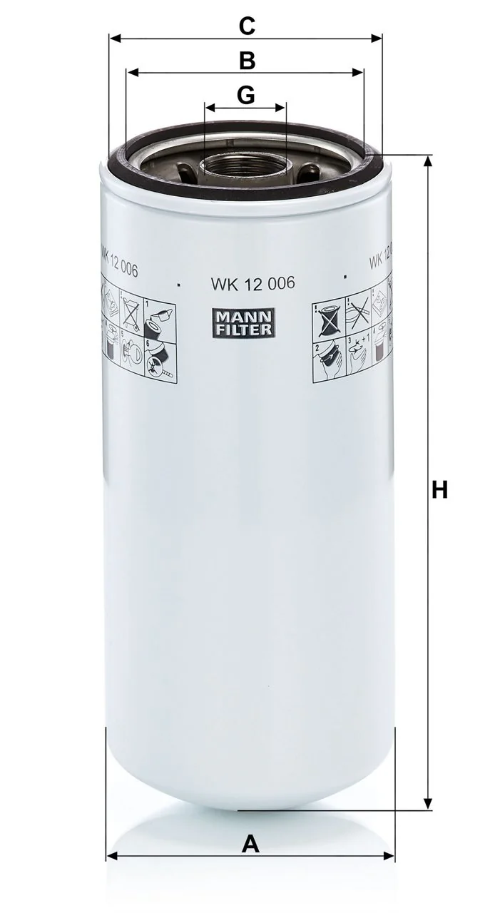 Mann-Filter - WK 12 006 - Kraftstofffilter SpinOn