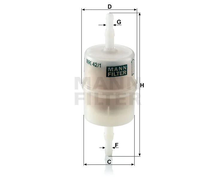 Mann-Filter - WK 42/1 - Kraftstoff-Leitungsfilter (Inline)
