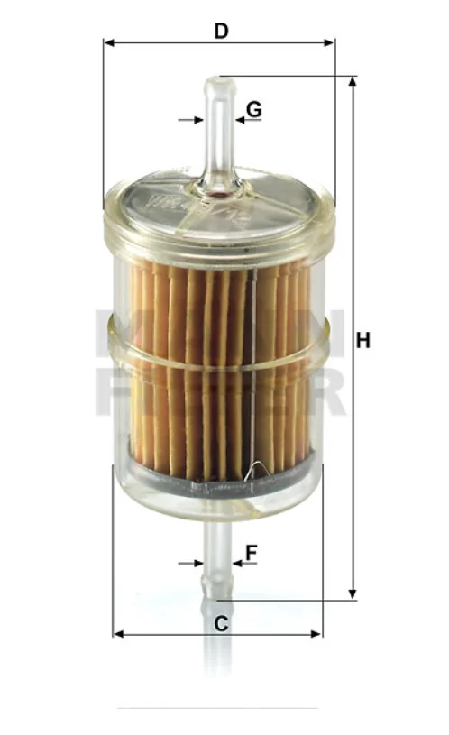 Mann-Filter - WK 43/12 (10) - Kraftstoff-Leitungsfilter (Inline)