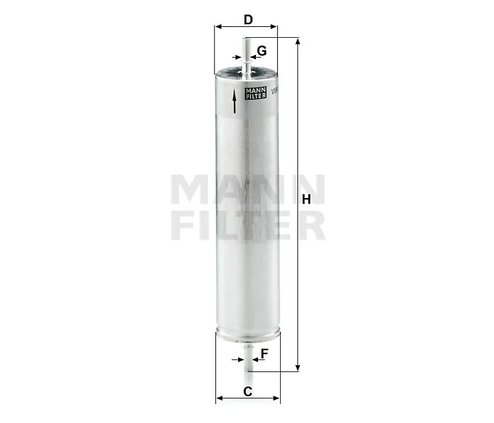 Mann-Filter - WK 522 - Kraftstoff-Leitungsfilter (Inline)