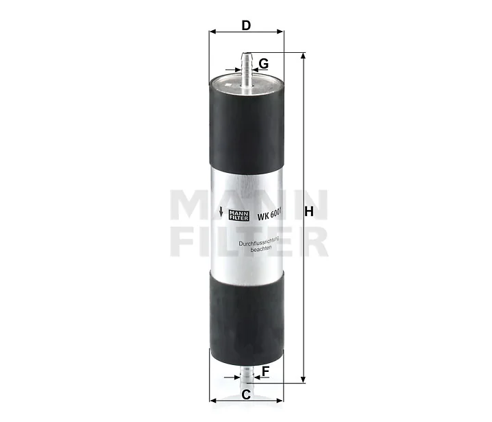 Mann-Filter - WK 6001 - Kraftstoff-Leitungsfilter (Inline)