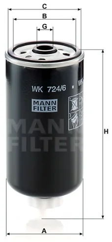 Mann-Filter - WK 724/6 - Kraftstofffilter SpinOn