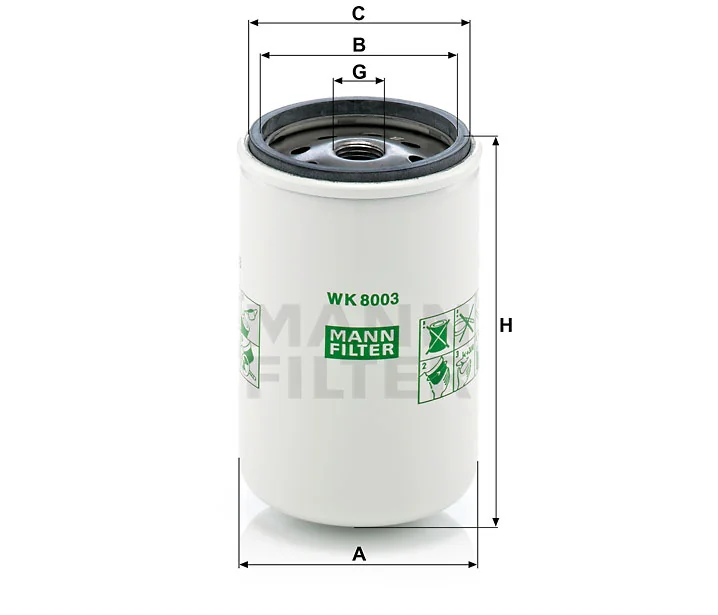 Mann-Filter - WK 8003 x - Kraftstoffwechselfilter