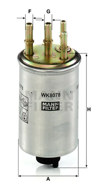Mann-Filter - WK 8078 - Kraftstoff-Leitungsfilter Inline