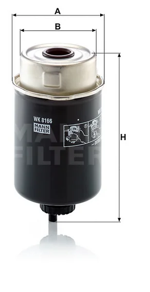 Mann-Filter - WK 8166 - Kraftstofffilter SpinOn