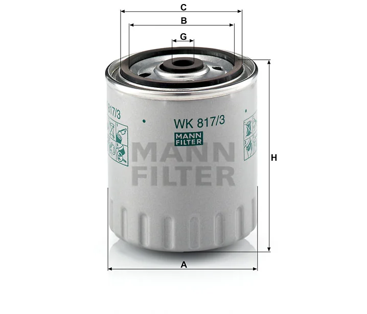 Mann-Filter - WK 817/3 x - Kraftstoffwechselfilter