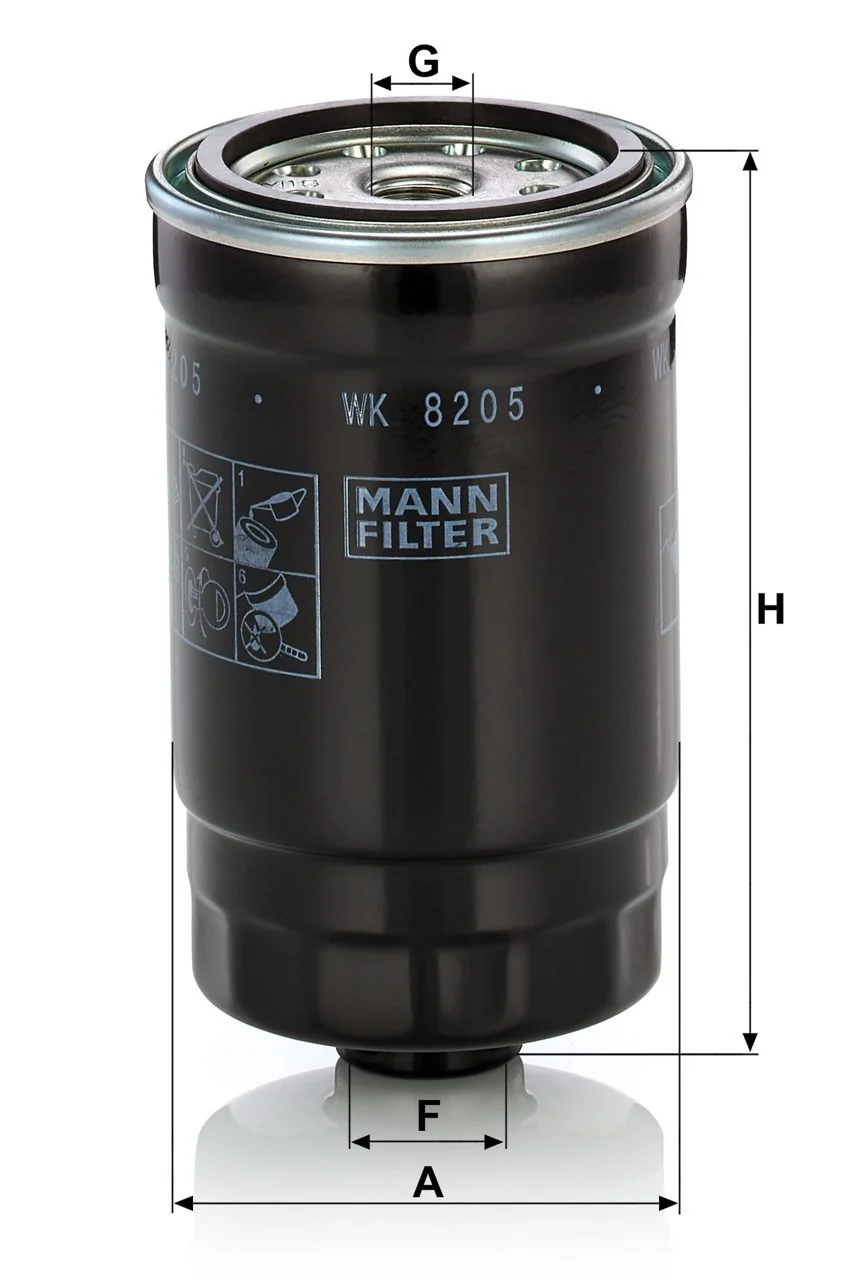 Mann-Filter - WK 8205 - Kraftstofffilter SpinOn