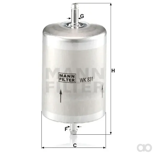 Mann-Filter - WK 831 - Kraftstoff-Leitungsfilter (Inline)