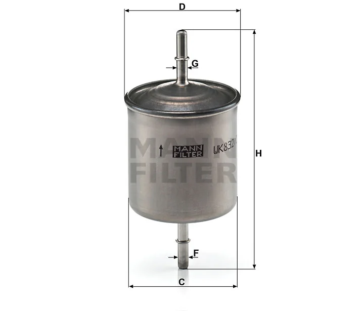 Mann-Filter - WK 832/2 - Kraftstoff-Leitungsfilter (Inline)