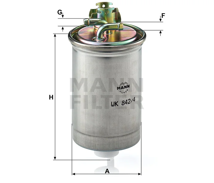 Mann-Filter - WK 842/4 - Kraftstoff-Leitungsfilter (Inline)