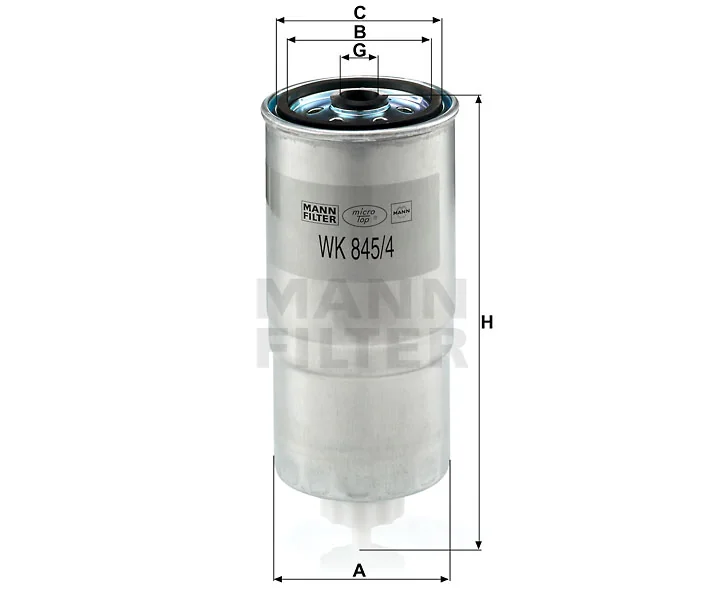Mann-Filter - WK 845/4 - Kraftstofffilter SpinOn