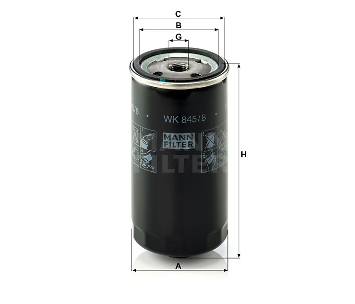 Mann-Filter - WK 845/8 - Kraftstoffwechselfilter