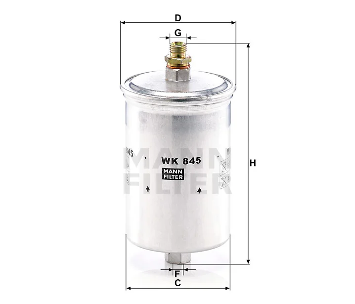 Mann-Filter - WK 845 - Kraftstoff-Leitungsfilter (Inline)