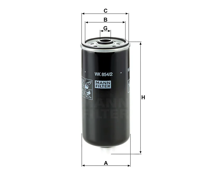 Mann-Filter - WK 854/2 - Kraftstoffwechselfilter