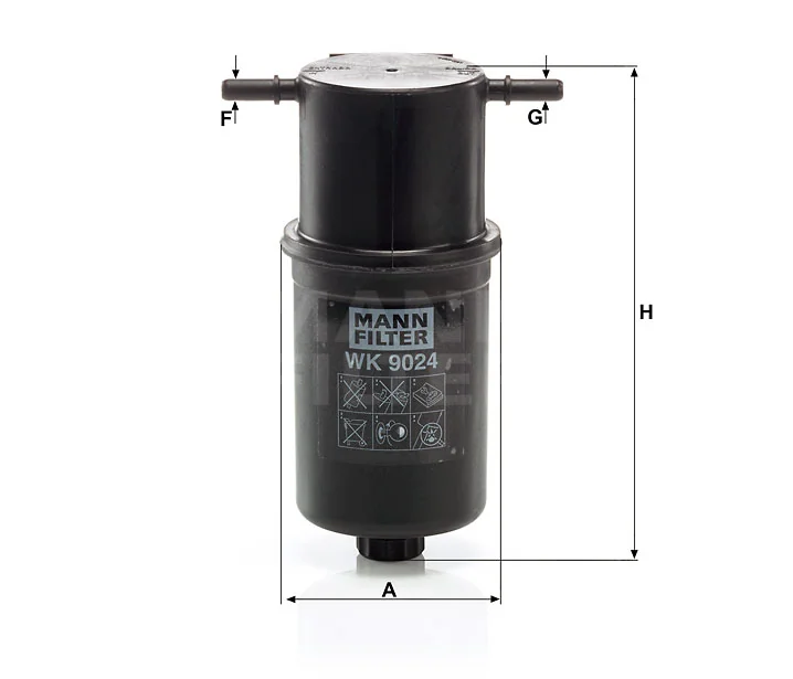 Mann-Filter - WK 9024 - Kraftstoff-Leitungsfilter (Inline)