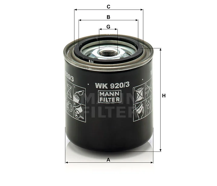 Mann-Filter - WK 920/3 - Kraftstoffwechselfilter