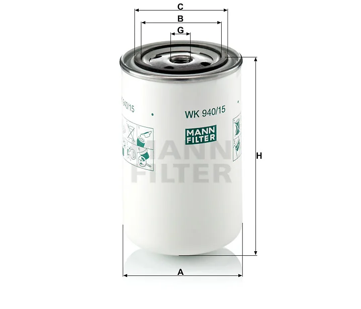 Mann-Filter - WK 940/15 - Kraftstoffwechselfilter