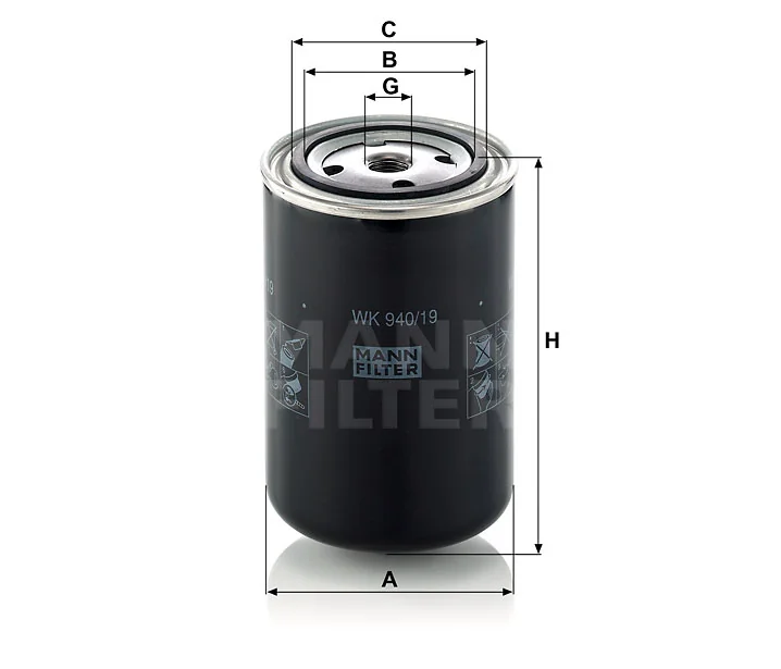 Mann-Filter - WK 940/19 - Kraftstoffwechselfilter