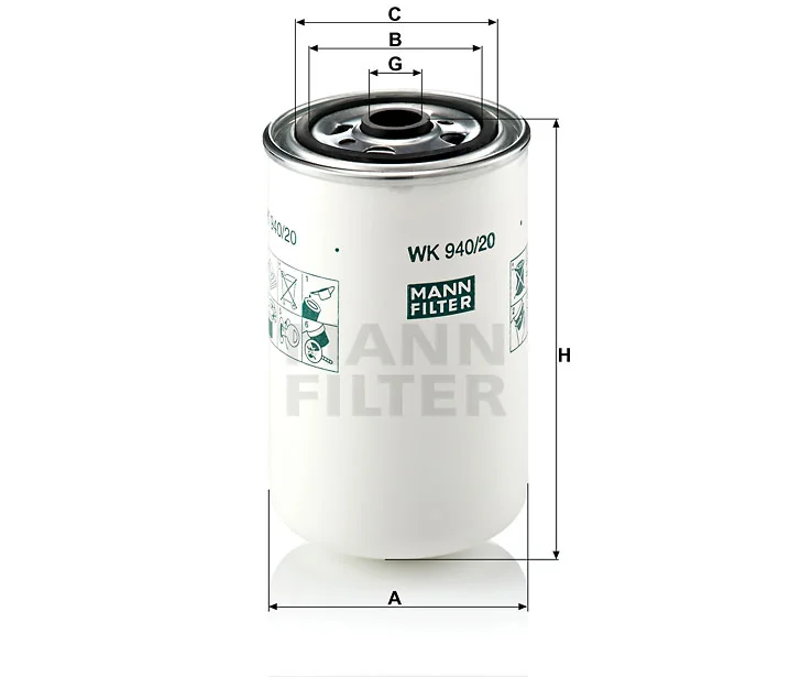 Mann-Filter - WK 940/20 - Kraftstoffwechselfilter