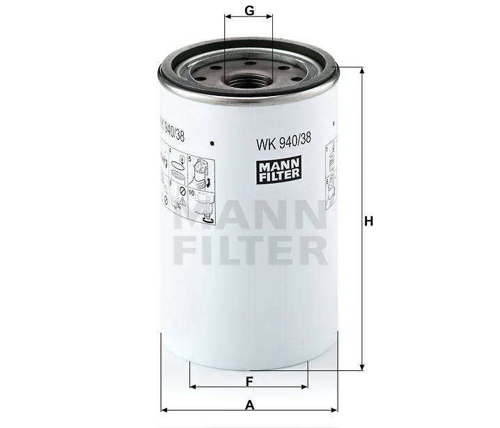 Mann-Filter - WK 940/38 x - Kraftstoffwechselfilter