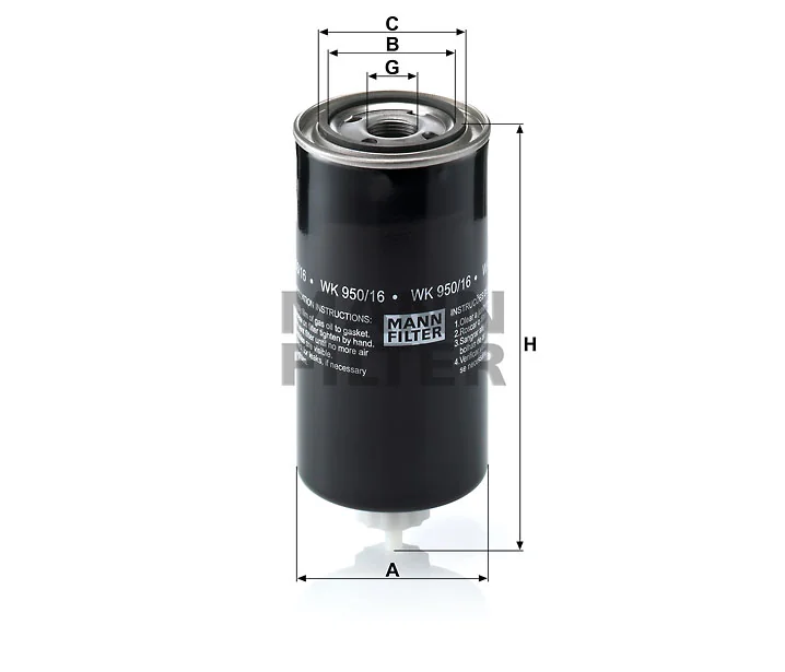Mann-Filter - WK 950/16 x - Kraftstoffwechselfilter