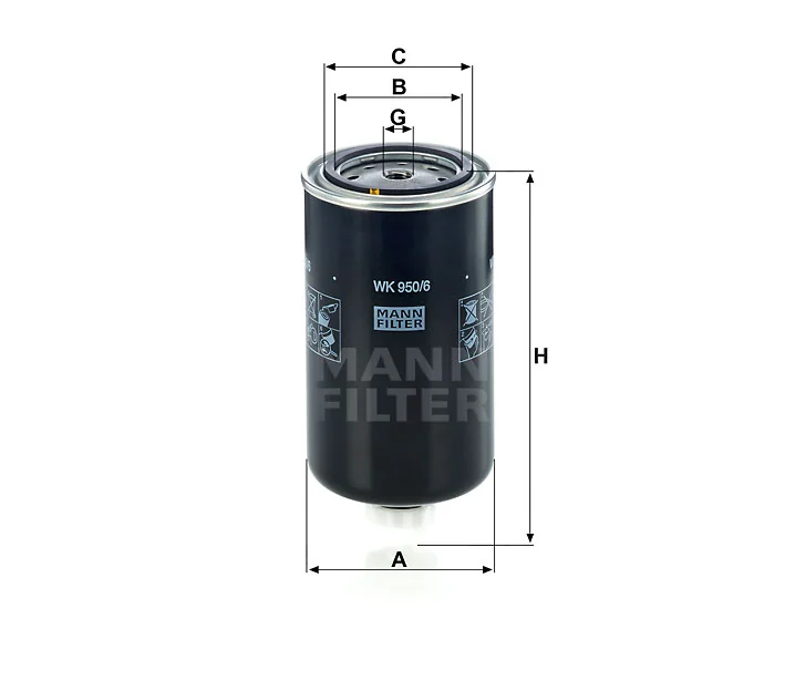 Mann-Filter - WK 950/6 - Kraftstoffwechselfilter