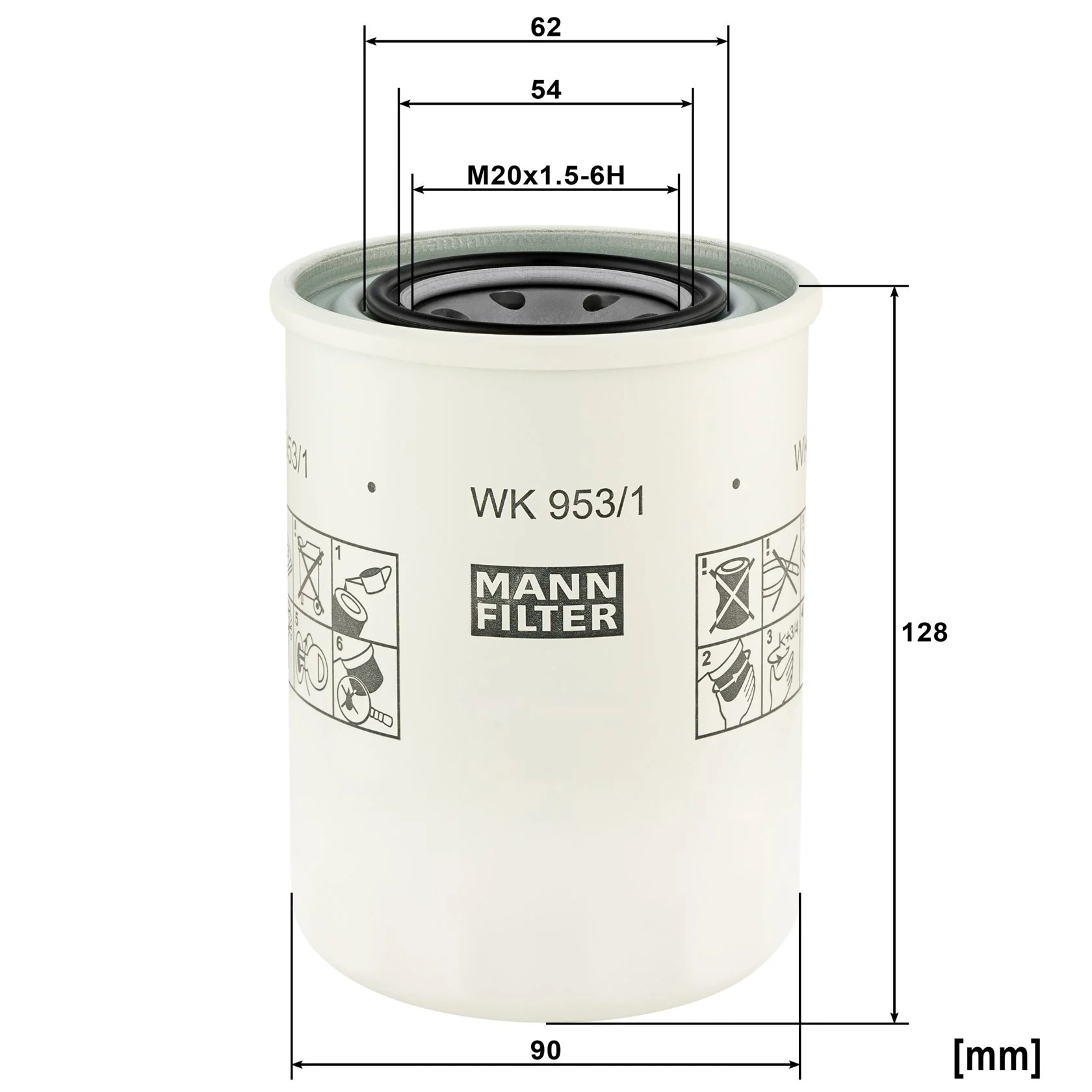 Mann-Filter - WK 953/1 - Kraftstofffilter SpinOn