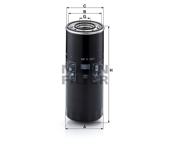 Mann-Filter - WP 11 102/1-2 - Wechselfilter SpinOn (Nebenstrom)
