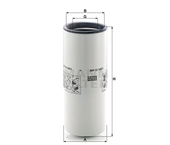 Mann-Filter - WP 12 120/1 - Wechselfilter SpinOn (Nebenstrom)