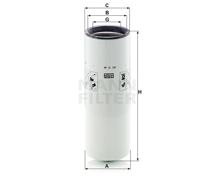 Mann-Filter - WP 12 330 - Wechselfilter SpinOn (Nebenstrom)
