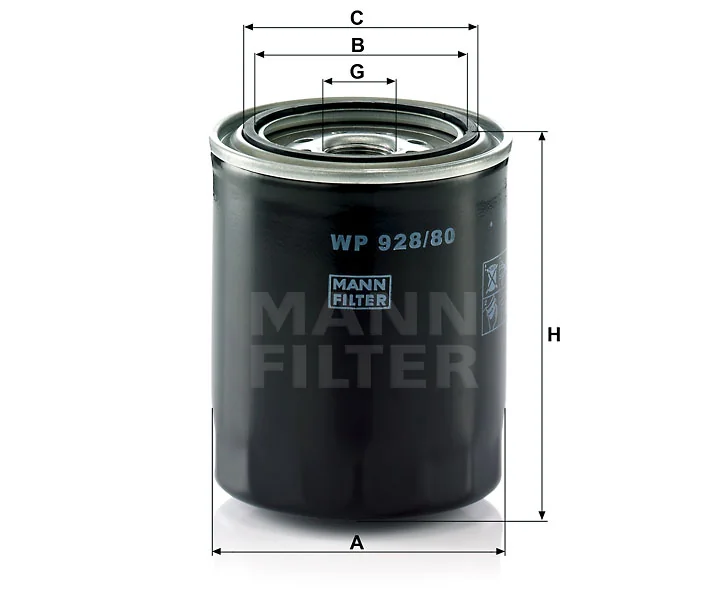 Mann-Filter - WP 928/80 - Wechselfilter SpinOn (Nebenstrom)