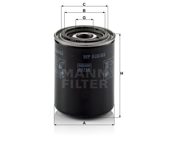Mann-Filter - WP 928/82 - Wechselfilter SpinOn (Nebenstrom)