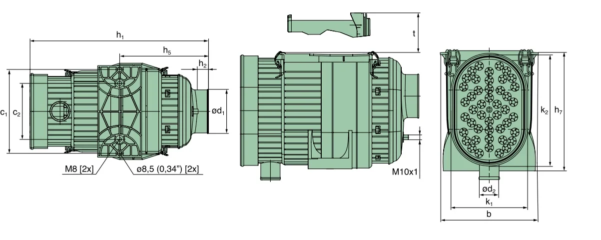 Mann Hummel - 45 215 95 912 - Iqoron-7 Luftfilter (Halter rechts)