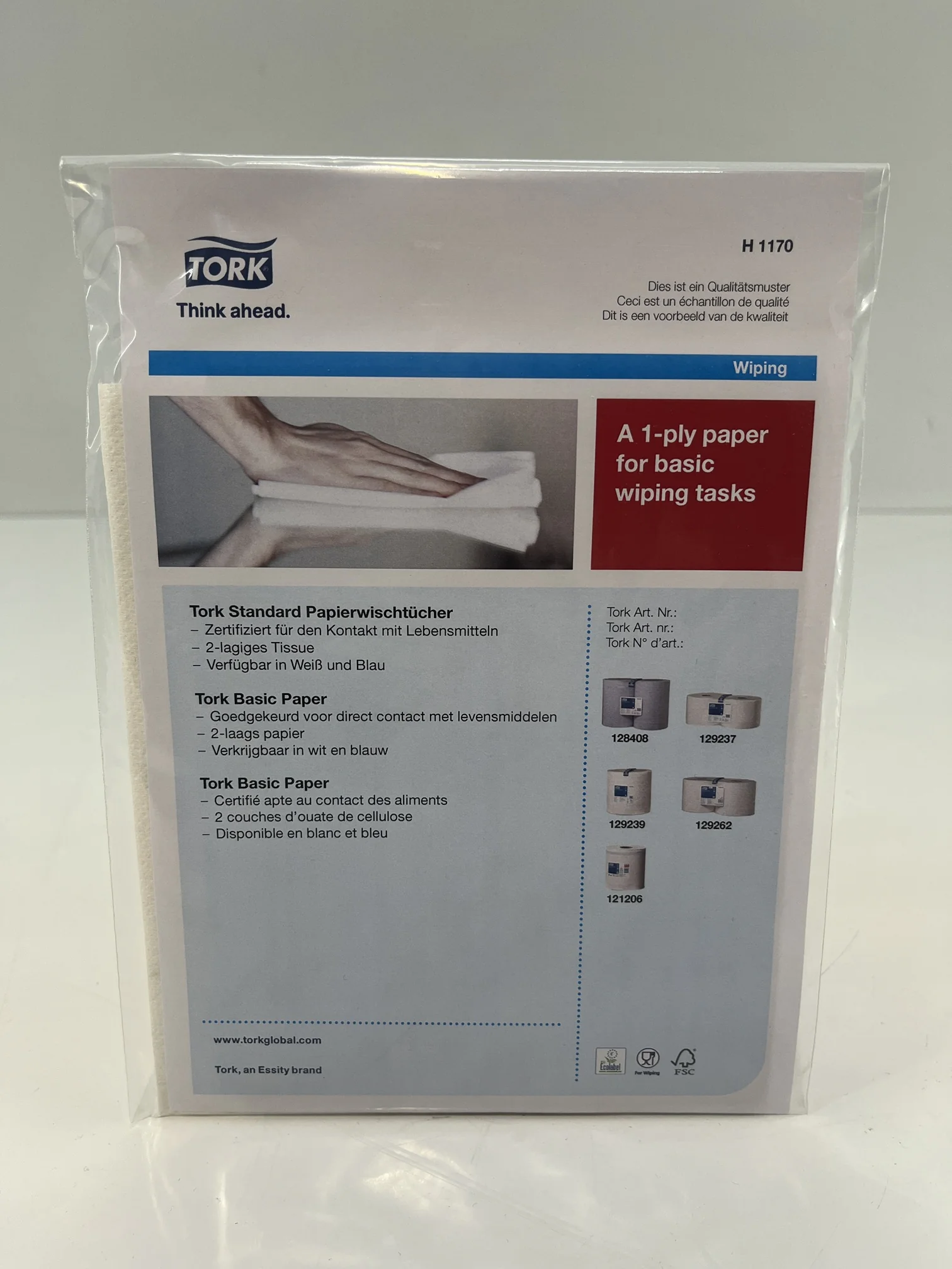 Tork - Muster Tork - Standard-Papierwischtücher weiß W1