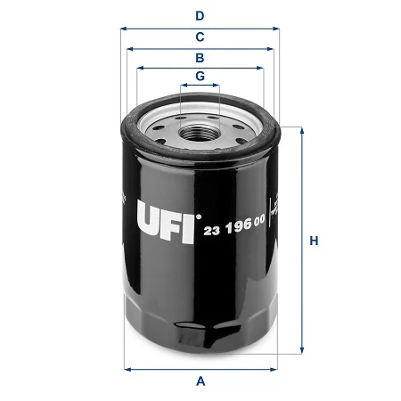 UFI Filters - 23.196.00 - Ölfilter SpinOn