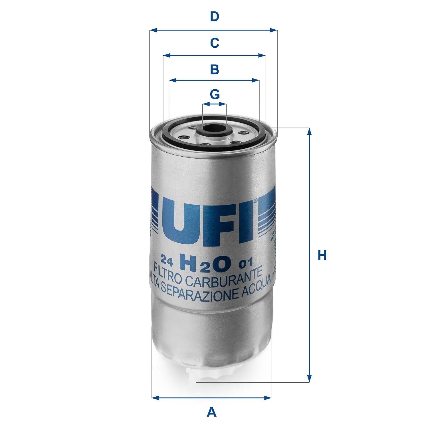 UFI Filters - 24.H2O.01 - Kraftstofffilter SpinOn