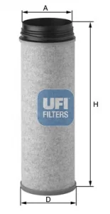 UFI Filters - 27.A83.00 - Luftfilterelement (Sekundärelement)