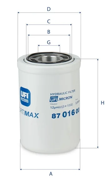 UFI Filters - 87.016.00 - Hydraulikfilter SpinOn