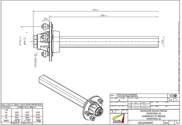 ADR - S50JA500057 - Ungebremster Achszapfen