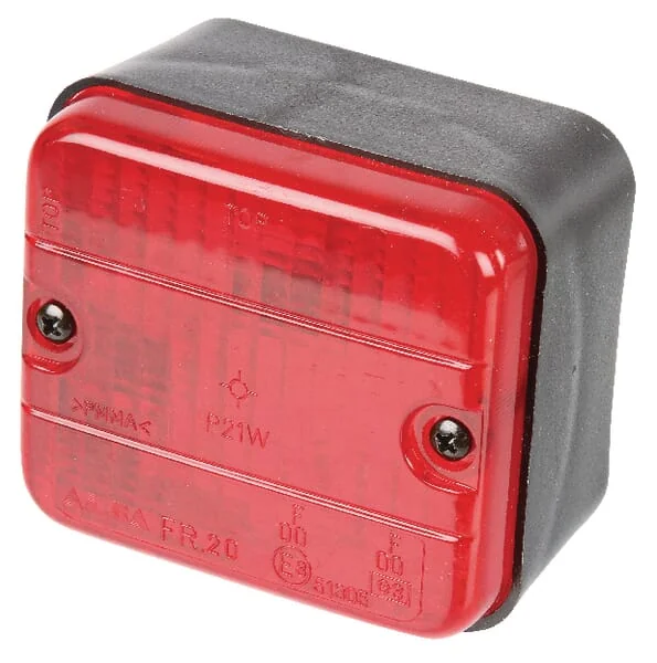Ajba - LA20000 - Quadratische Nebelleuchte, Rot, Aufschraubbar, 87x52x77mm, Ajba