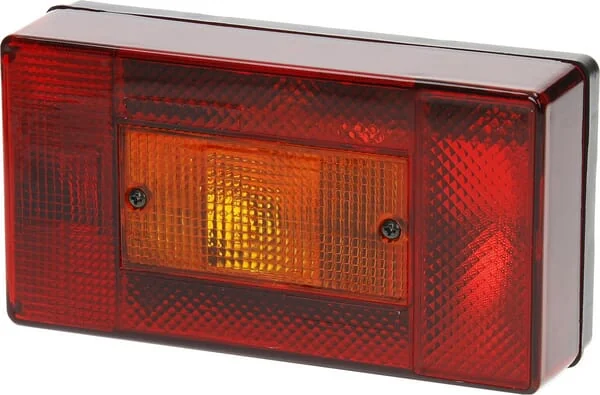 Ajba - LA35004 - Hintere Rechte Leuchte Rechteckig, 12v, Rot/Orange, Verschraubt, 190x52x100mm, Ajba