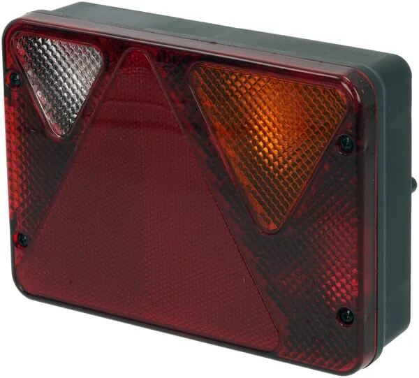 Ajba - LA82130 - Hintere Rechte Leuchte Rechteckig, Rot/Orange, Verschraubt, 188x51x135mm, 5-Polig/4-Polig, Ajba