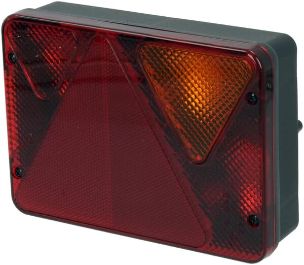 Ajba - LA82140 - Hintere Rechte Leuchte Rechteckig, Rot-Orange, Verschraubt, 188x51x135mm, 5-Poliger/4-Poliger Anschluss, Ajba