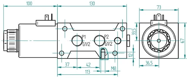 AK Regeltechnik - 6224AK10114 - Schieberventil 6/2-1/2 24VDC
