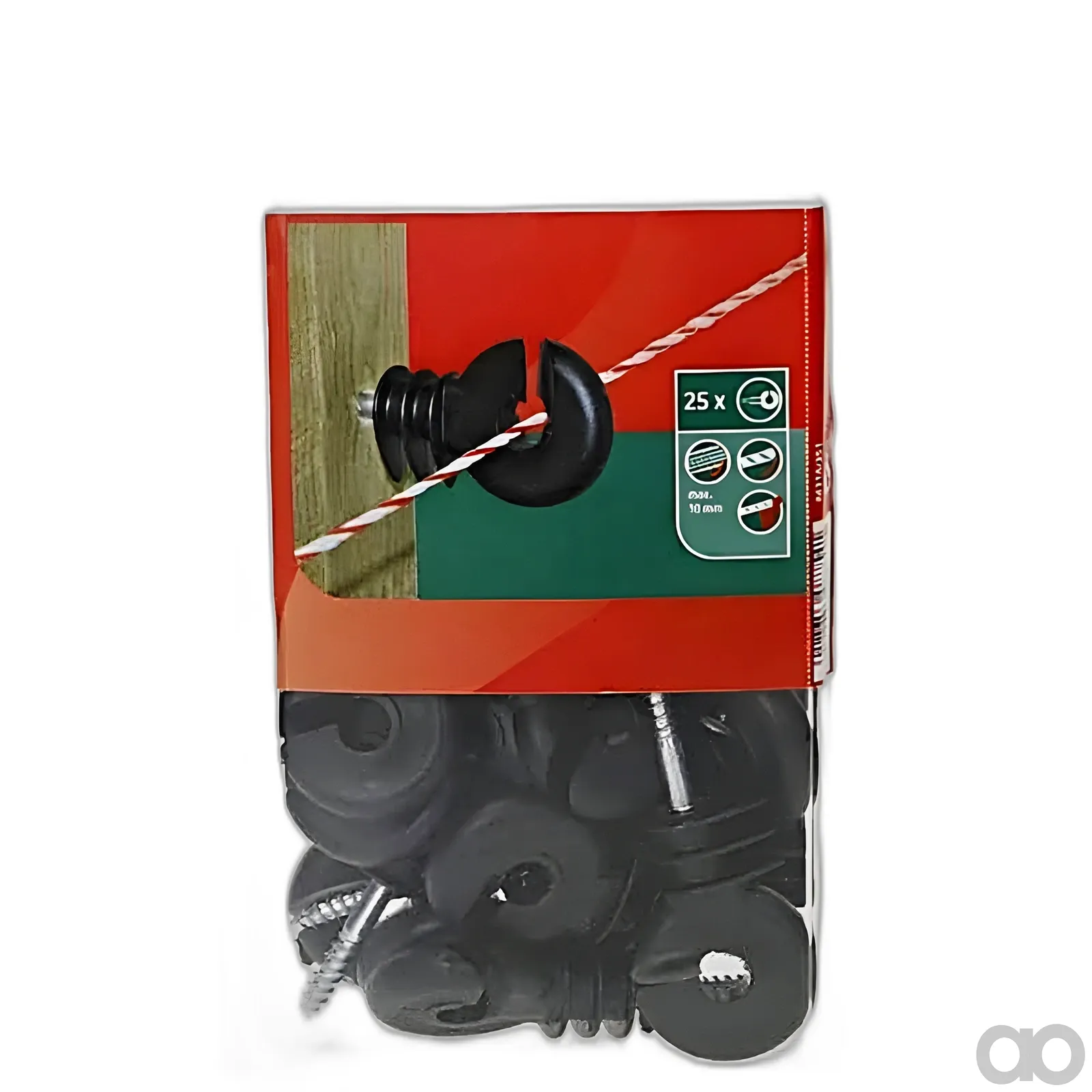 AKO - 44316251 - Ringisolator Schwarz Schraubenlaenge 40mm Diameter 6.0mm Kurz 25 Stück AKO