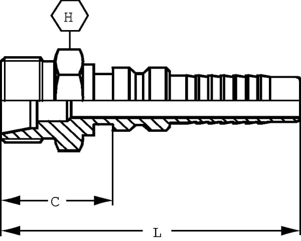 Alfagomma - CESH2542G2 - Hydraulikkupplung 4SH-DN25-30S-M42x2.0