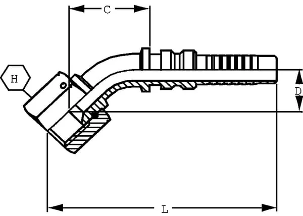 Alfagomma - DKJH252145G2 - Hydraulikkupplung 4SH DN25-5.1/16" UNF 45°