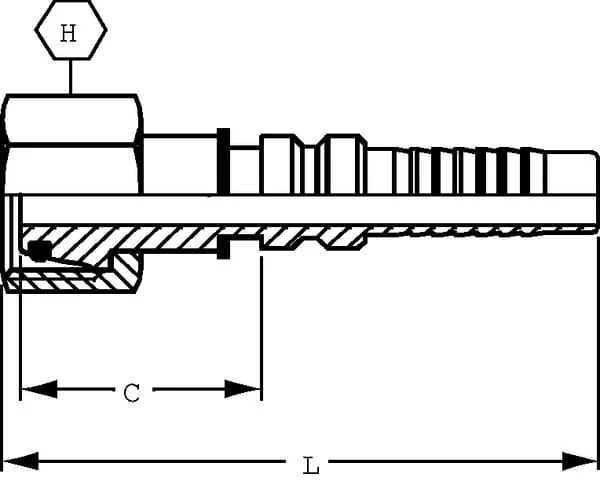 Alfagomma - DKOSH3252G2 - Hydraulikkupplung 4SH-DN32-38S-M52x2.0