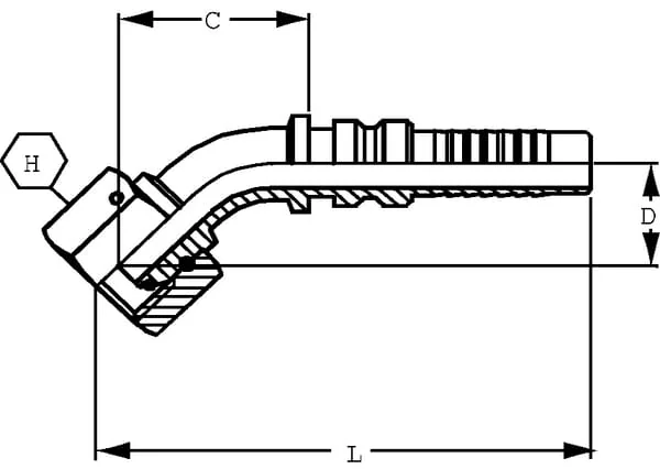 Alfagomma - DKRH251645G2 - Hydraulikkupplung 4SH-DN25-1" BSP