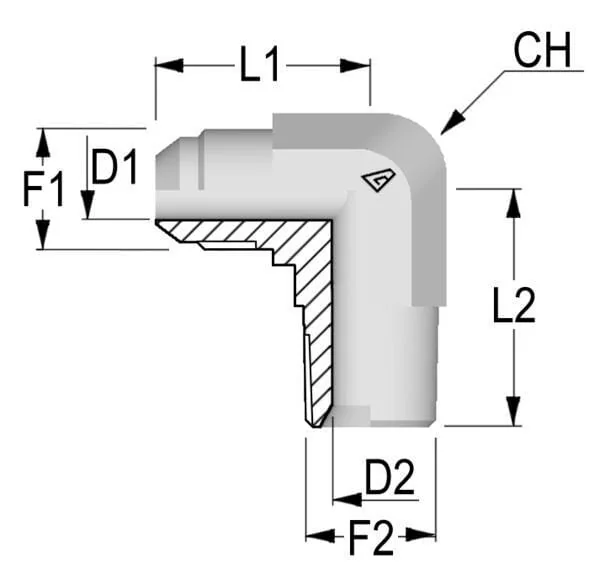 Alfagomma - KIN0904 - Winkelkupplung 9/16JIC x 1/4NPT